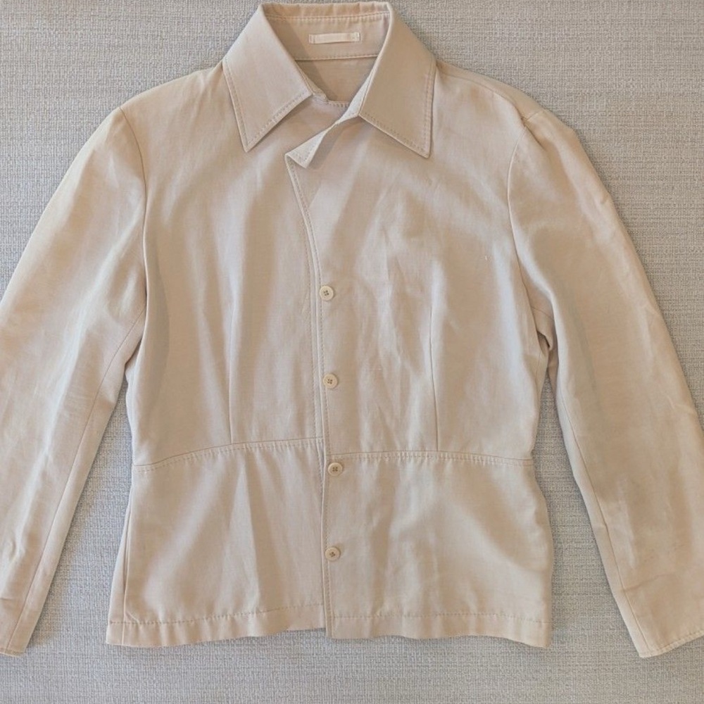 Vintage Burberry Blouse Womens  Beige Tailored EU40